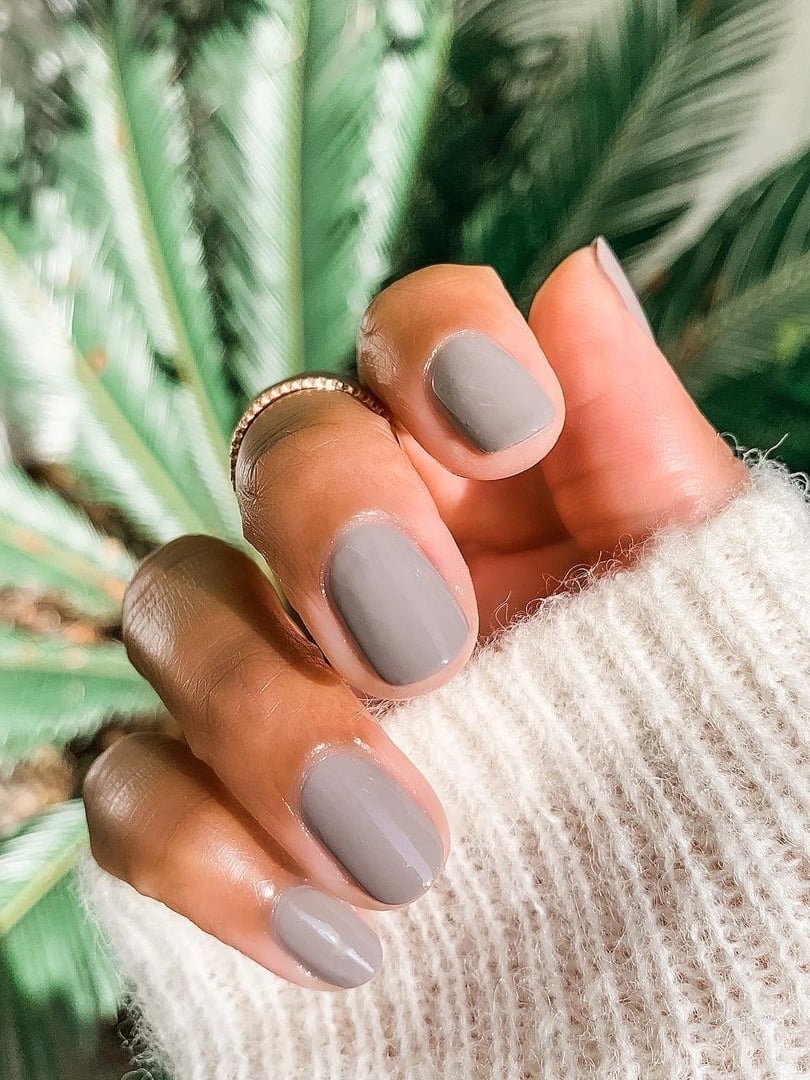Neutral Gray Short Square Matte Nails Neutral Gray Short Square Matte Nails — Simple Gel Nails Colors