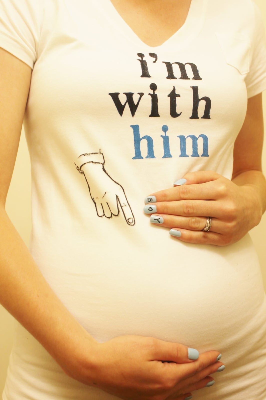White Graphic T-Shirt for Gender Reveal White Graphic T-Shirt for Gender Reveal — Simple Gender Reveal Outfits