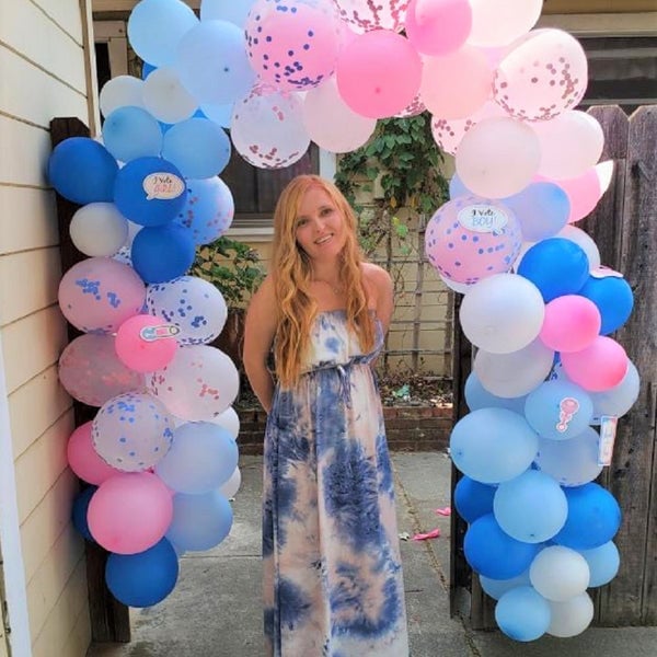 Blue and White Tie-Dye Strapless Maxi Dress Blue and White Tie-Dye Strapless Maxi Dress — Simple Gender Reveal Outfits