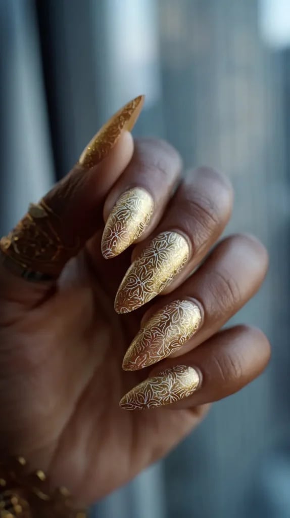 Short Square Mirror Chrome Gold Nails Short Square Mirror Chrome Gold Nails — Simple Gold Chrome Nails