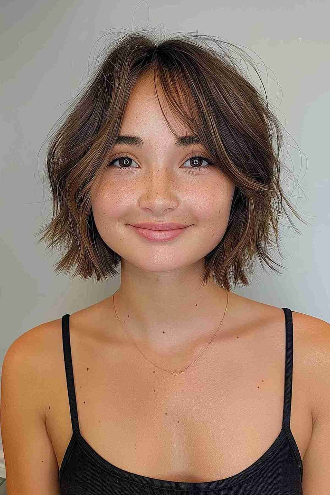 Air-Dried Shag Bob With Wispy Fringe — Simple Haircuts for Thinning Hair