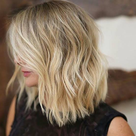 Textured Lob With Wispy Bangs — Simple Haircuts for Thinning Hair