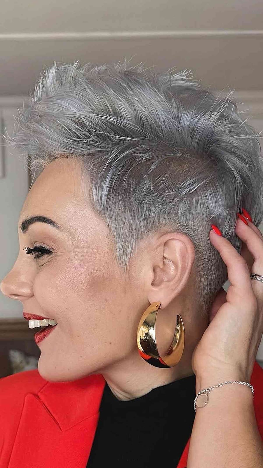 Edgy Silver Pixie With Spiky Texture — Simple Haircuts for Thinning Hair