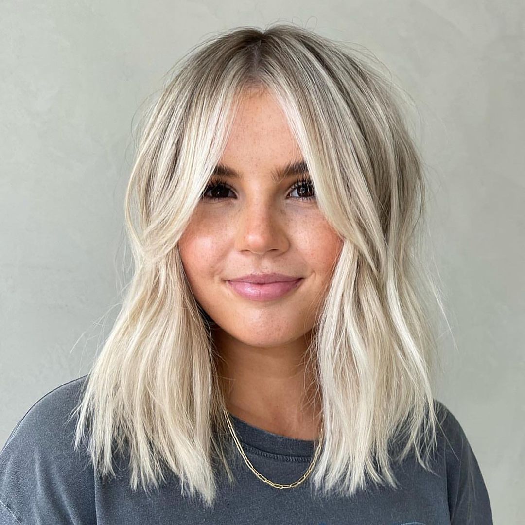 Mid-Back Shag With Face-Framing Bangs — Simple Haircuts for Thinning Hair
