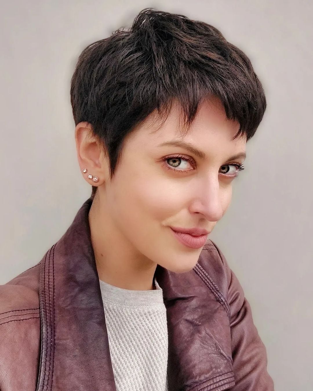 Textured Dark Brown Pixie Crown — Simple Haircuts for Thinning Hair