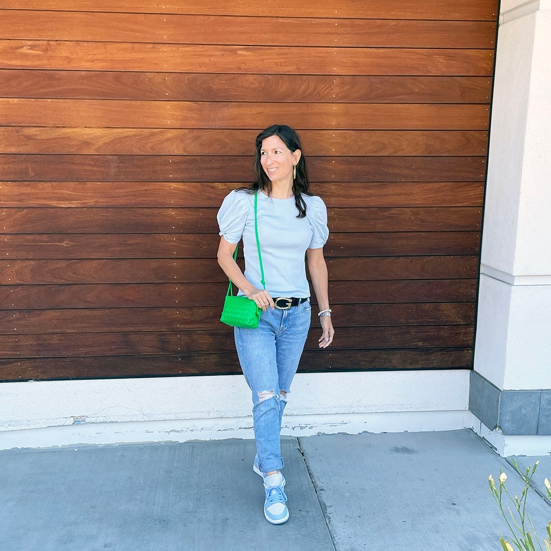 Puff Sleeve Top With Distressed Jeans — Simple Jordans Outfits