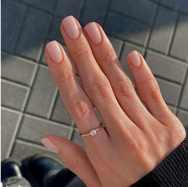Milky Pink Short Square Nails Milky Pink Short Square Nails — Simple Korean Nails