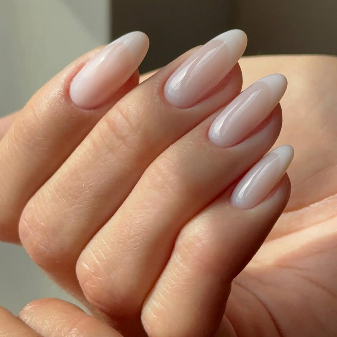 Vanilla French Sheer Milky Pink Almond Nails — Simple Luxury Nails