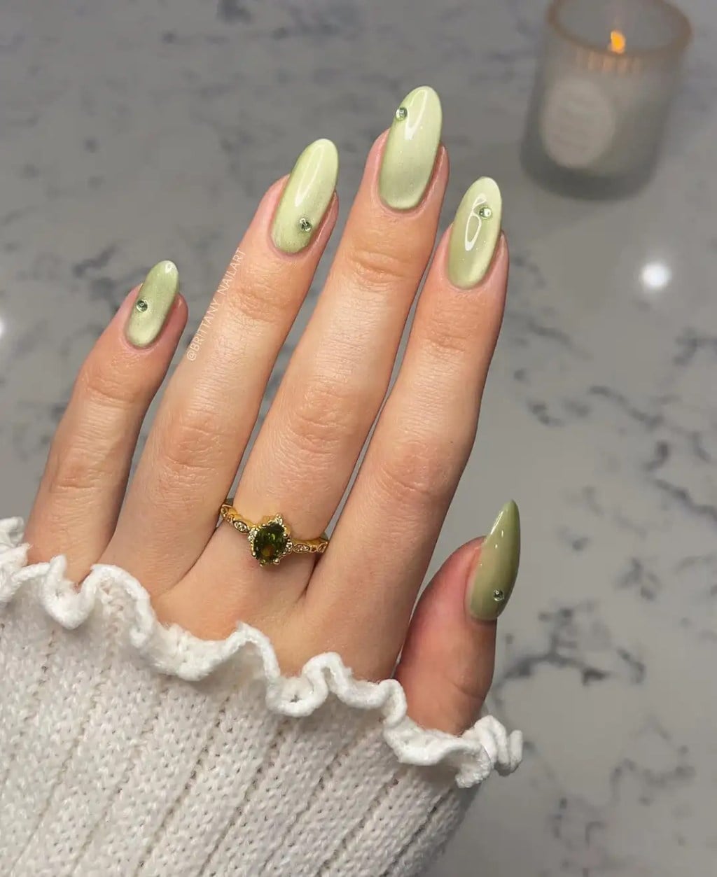 Rhinestone Cat Eye Stiletto Nails — Simple Luxury Nails