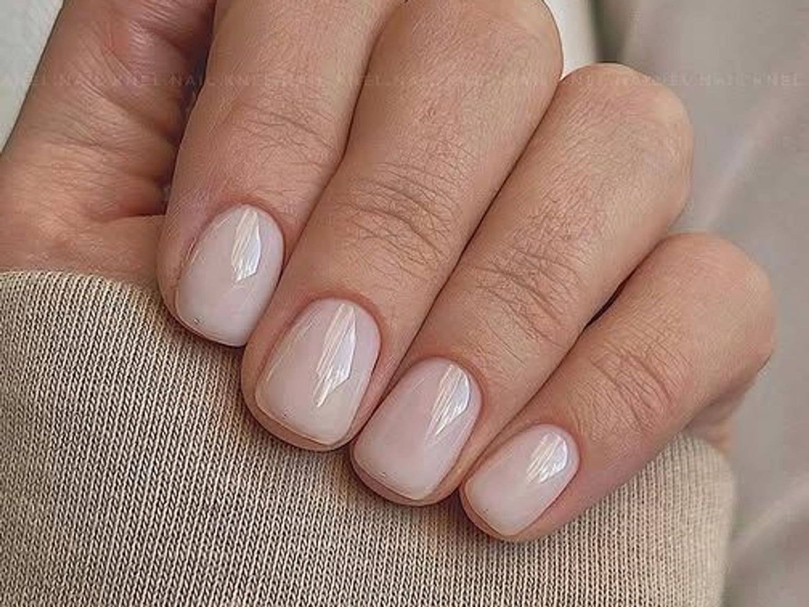 Sheer Milky Pink Short Square Polish Sheer Milky Pink Short Square Polish — Simple Minimalist Nails