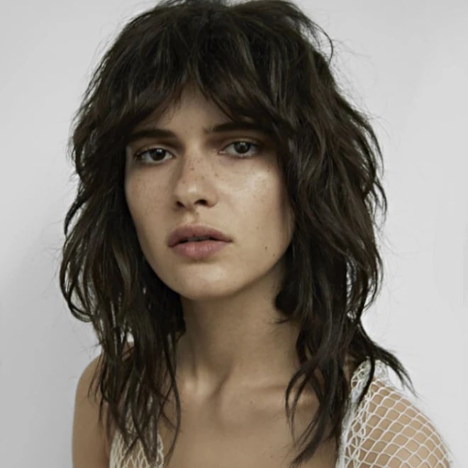 Dark Brown Shaggy Mullet For Thick Hair With Wispy Bangs Dark Brown Shaggy Mullet For Thick Hair With Wispy Bangs — Simple Mullet Hairstyles