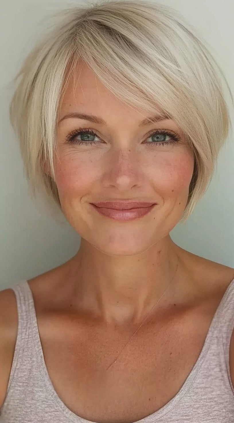 Platinum Blonde Pixie Bob Volume Blowout Platinum Blonde Pixie Bob Volume Blowout — Simple Pixie Bob