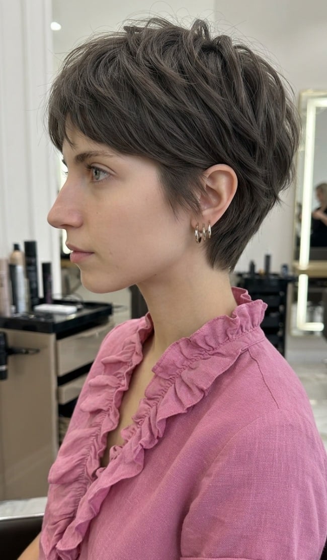 Ash Brown Pixie Bob Piecey Layers Ash Brown Pixie Bob Piecey Layers — Simple Pixie Bob