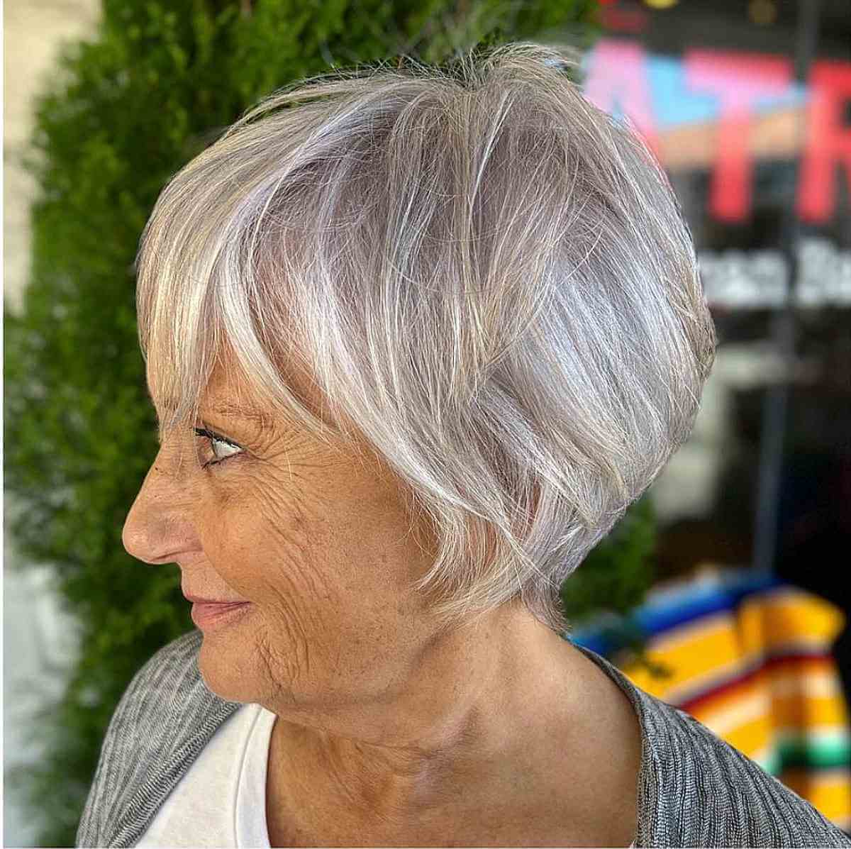 Ash Blonde Bob With Curtain Bangs Ash Blonde Bob With Curtain Bangs — Simple Pixie Bob