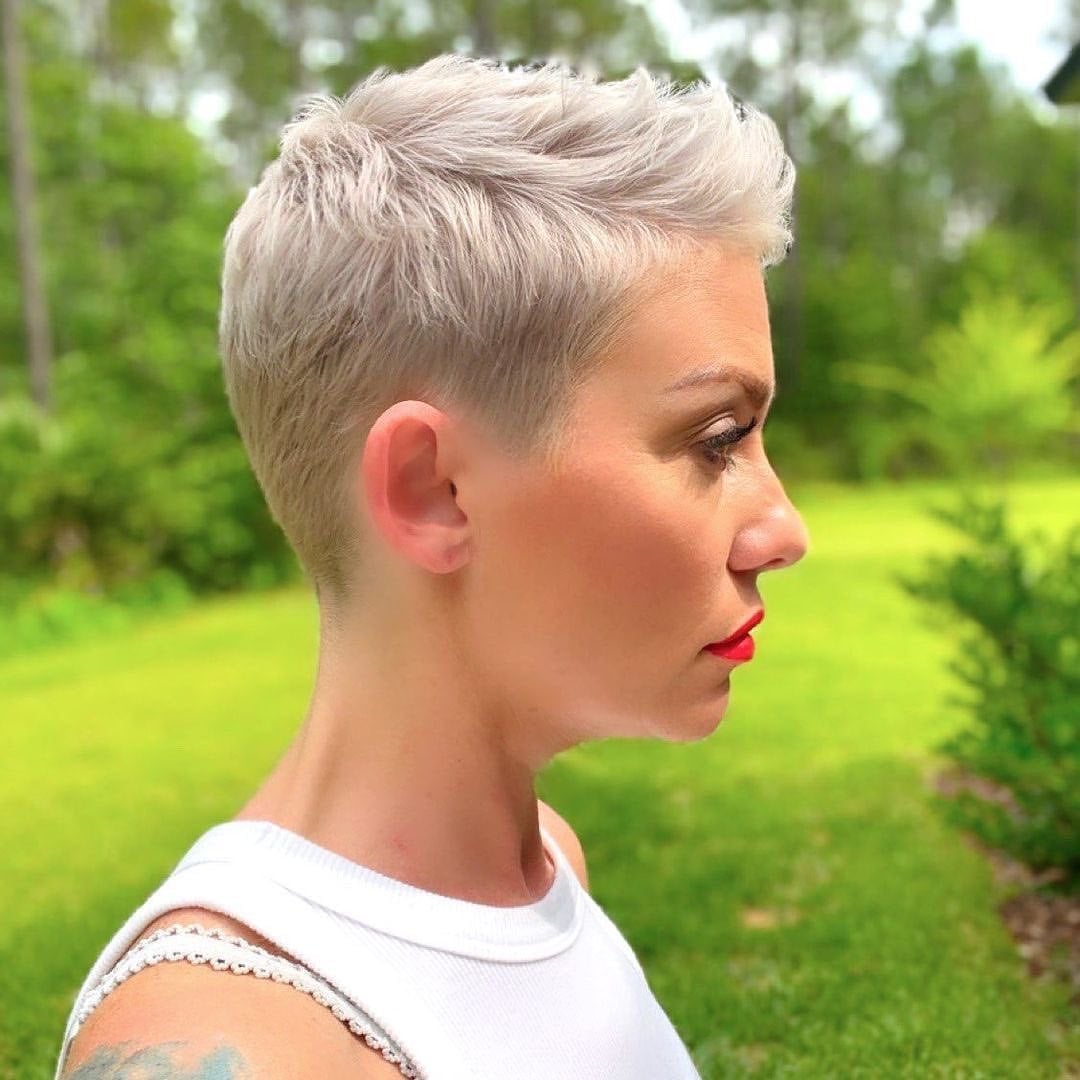 Ash Blonde Pixie With Tousled Layers — Simple Pixie Hairstyles