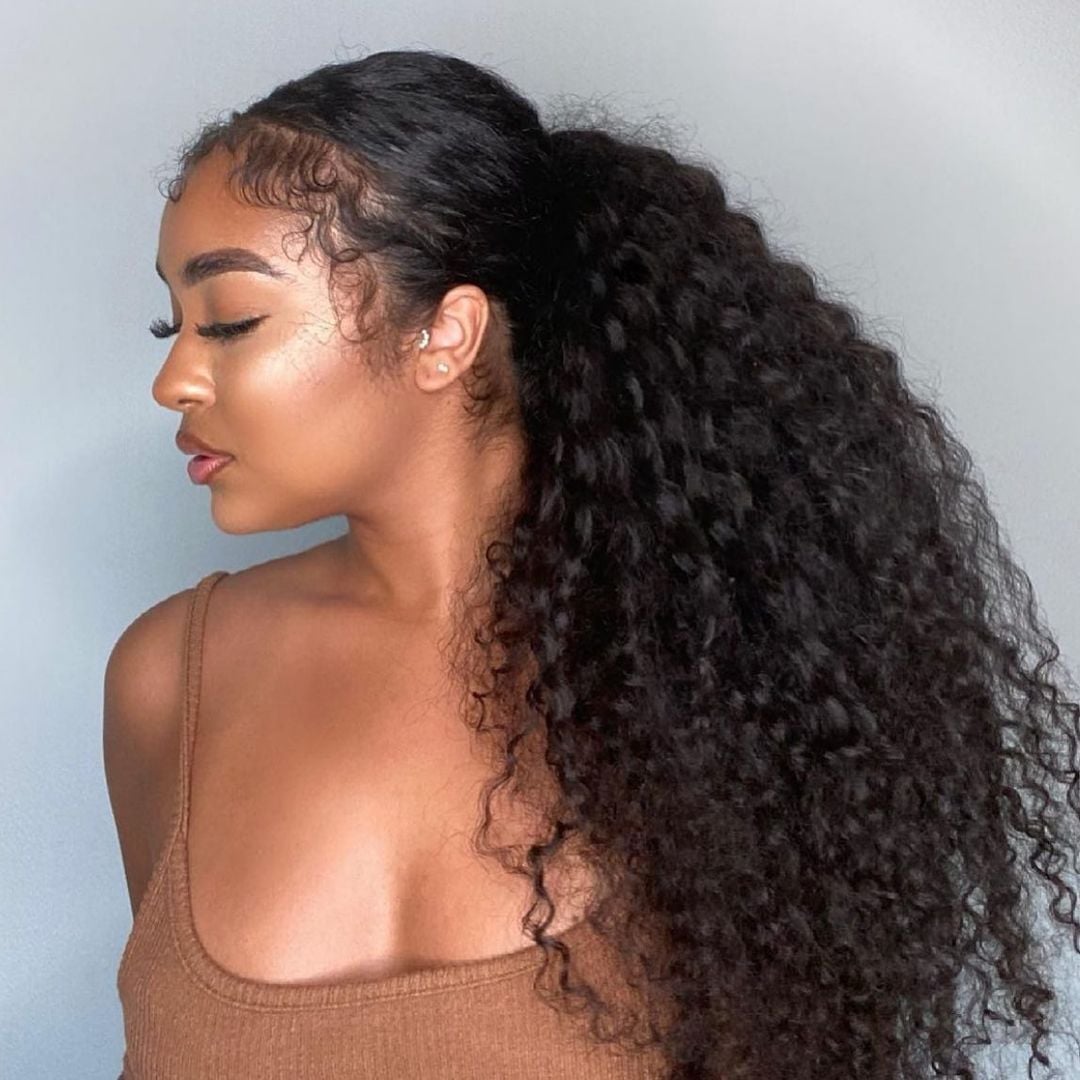 High Ponytail Thick Curly Black Hair — Simple Pony Hairstyles