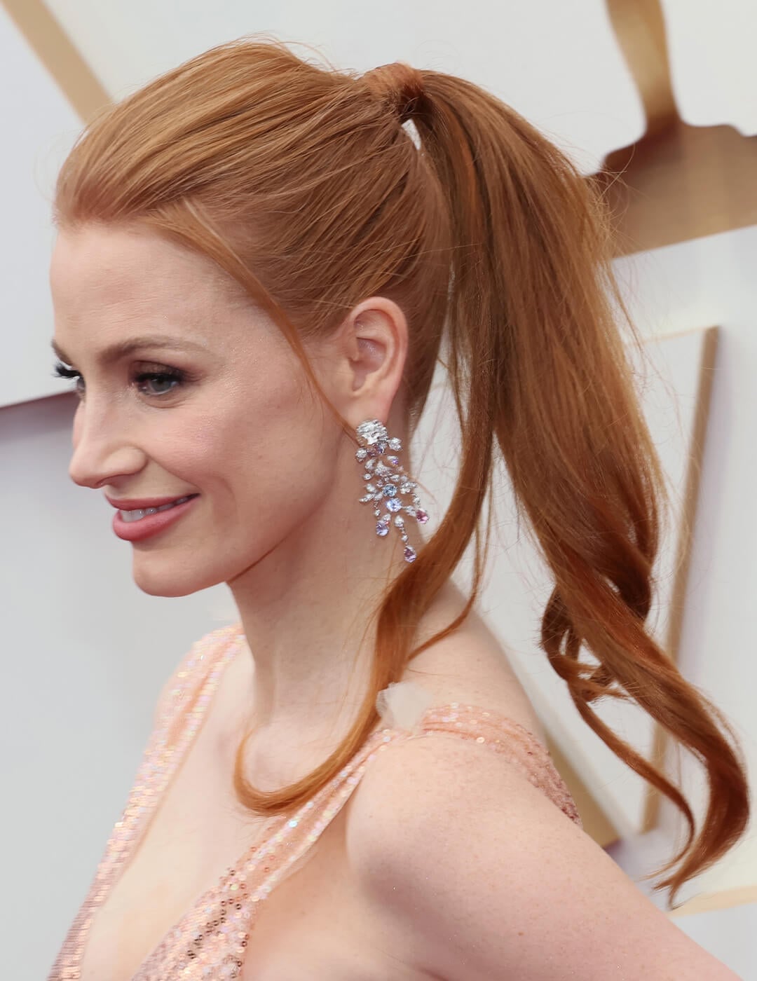 Vibrant Red Ponytail Soft Waves — Simple Pony Hairstyles