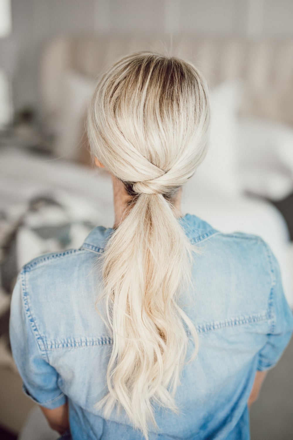 Collarbone Length Ponytail Twisted Knot — Simple Pony Hairstyles