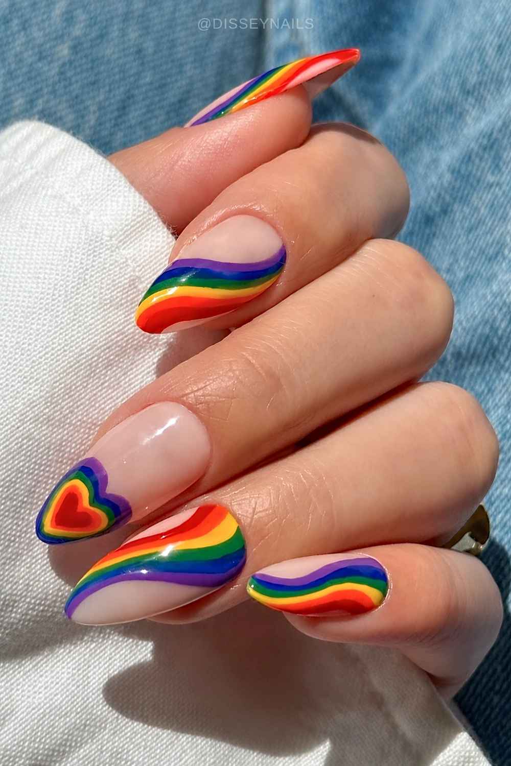 Rainbow Stripes and Accents Long Stiletto Nails Rainbow Stripes and Accents Long Stiletto Nails — Simple Rainbow Nails