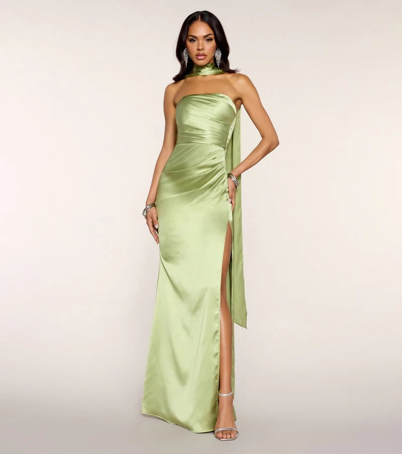 Olive Green Lace Short Sleeve Dress with Draped Hem Olive Green Lace Short Sleeve Dress with Draped Hem — Simple Semi Formal Dresses
