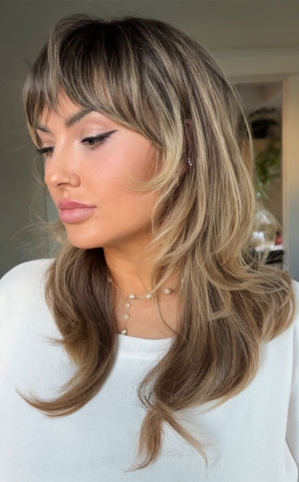 Collarbone Blonde Balayage Shag With Blowout Collarbone Blonde Balayage Shag With Blowout — Simple Shag Hairstyles