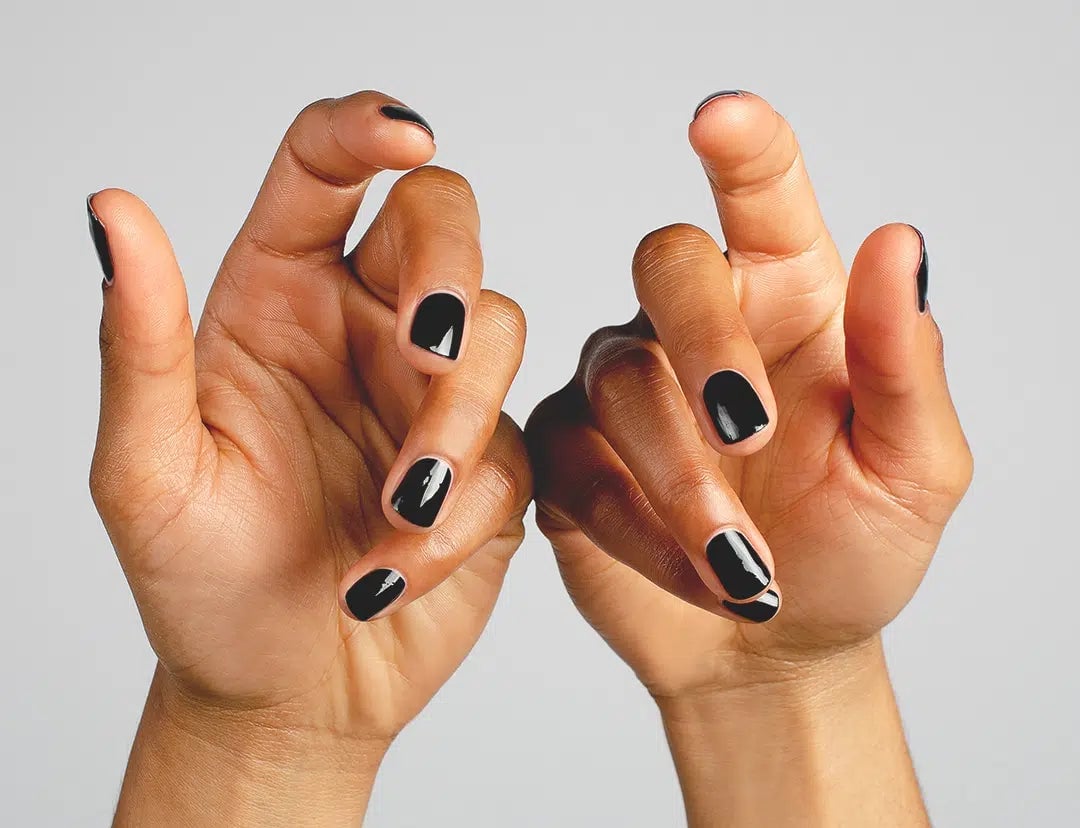 Solid Glossy Black Short Square Nails Solid Glossy Black Short Square Nails — Simple Short Black Nails