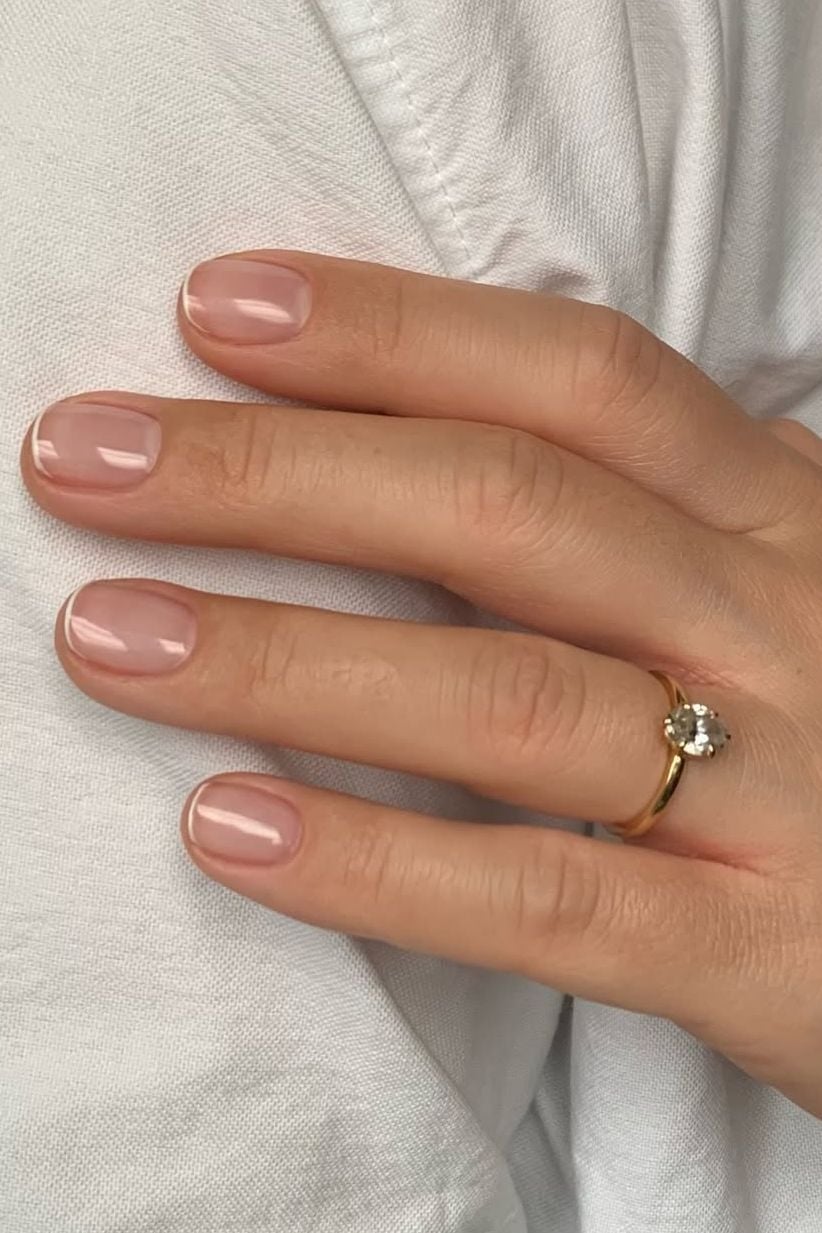 Fine Micro White French Tip Short Square Nails Fine Micro White French Tip Short Square Nails — Simple Short French Tip Nails