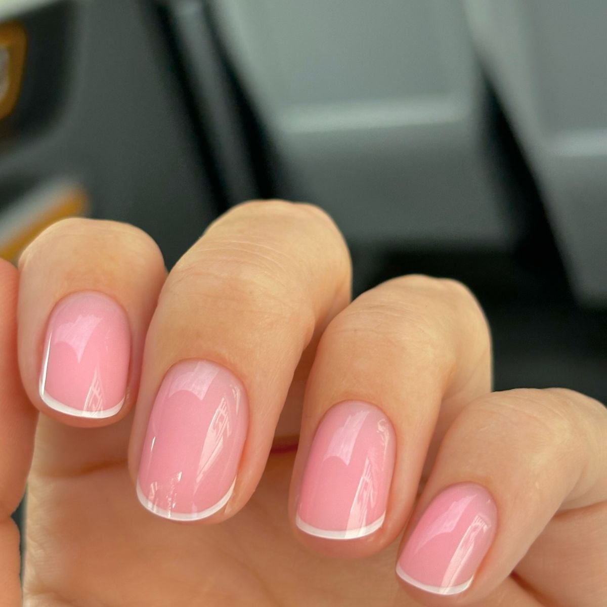 Opaque Pink Base Classic White French Tip Nails Opaque Pink Base Classic White French Tip Nails — Simple Short French Tip Nails