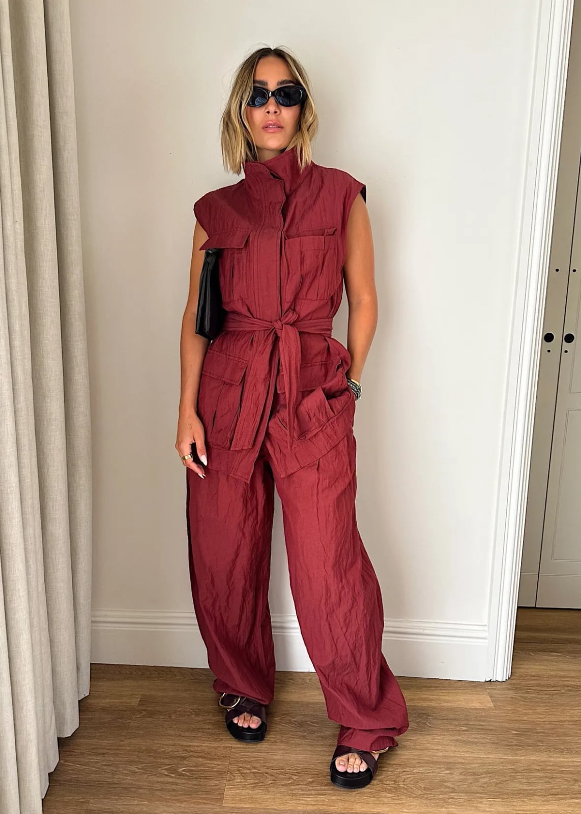 Red Utility Vest And Trousers Set Red Utility Vest And Trousers Set — Simple Smart Casual Outfits