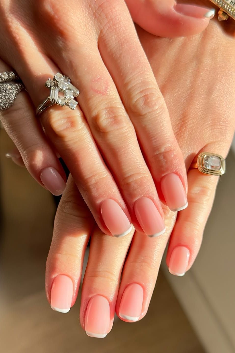 Classic White Tip Short Squoval French Classic White Tip Short Squoval French — Simple Squoval Nails