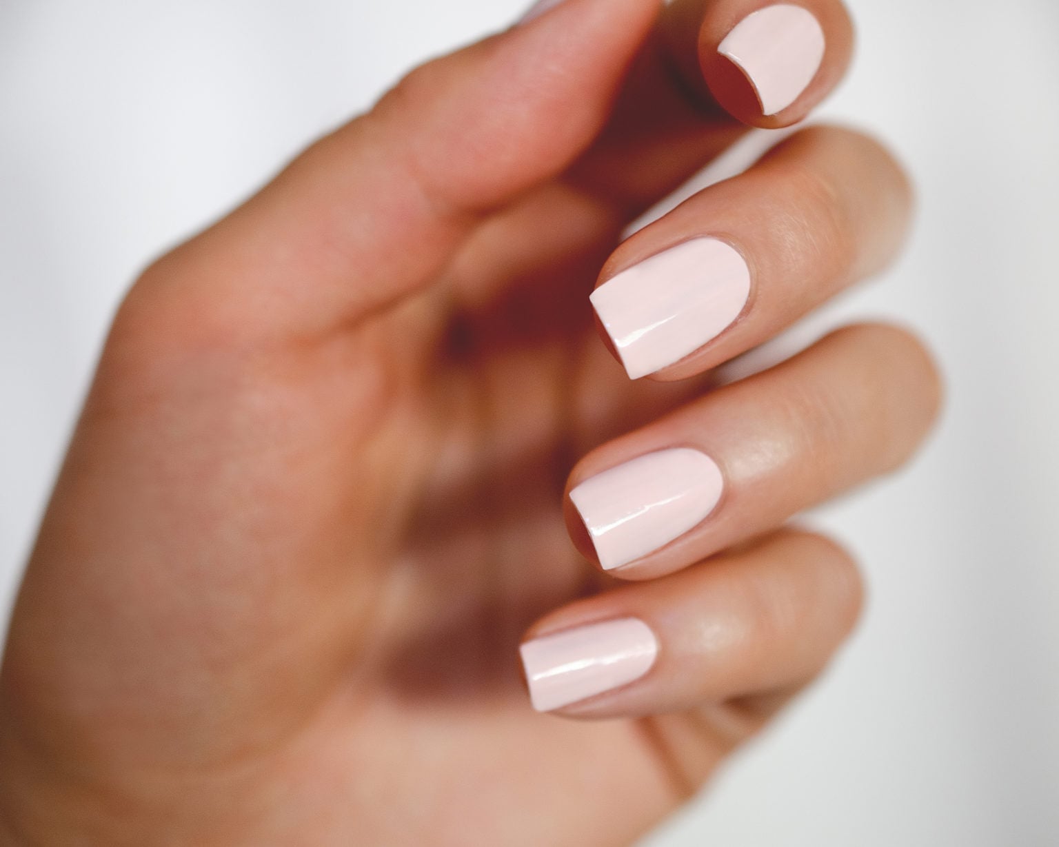 Glossy Pale Pink Short Squoval Nails Glossy Pale Pink Short Squoval Nails — Simple Squoval Nails