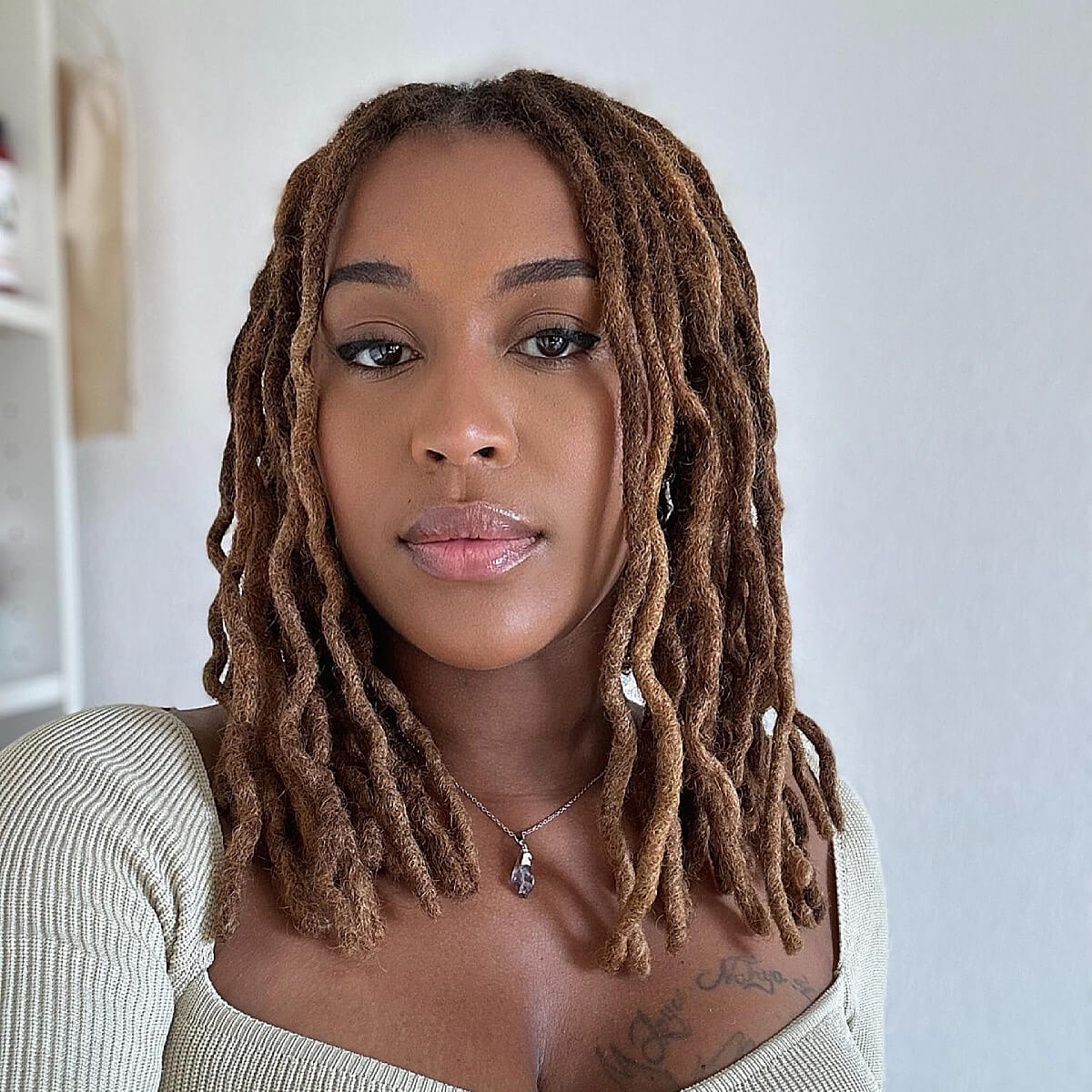 Loose Shoulder Length Wavy Locs Loose Shoulder Length Wavy Locs — Simple Starter Locs