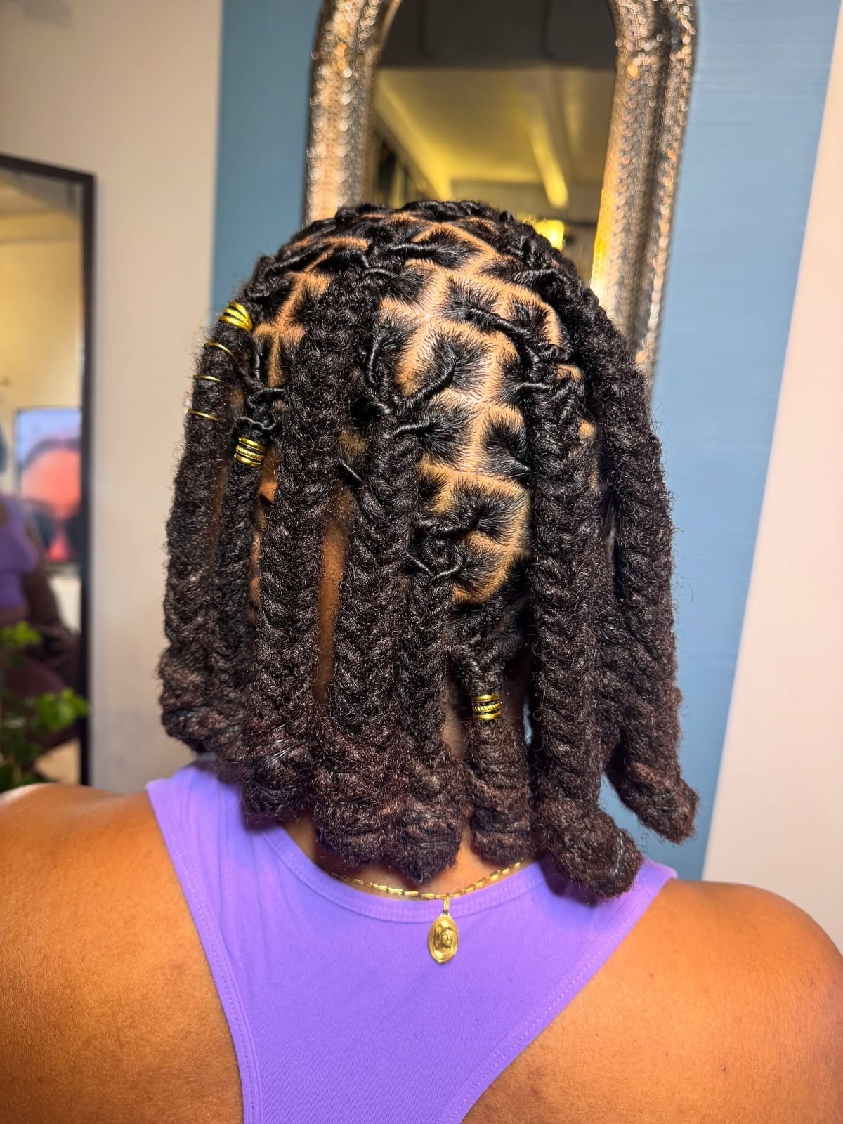 Mid-Back Ombre Locs With Orange and Yellow Mid-Back Ombre Locs With Orange and Yellow — Simple Starter Locs