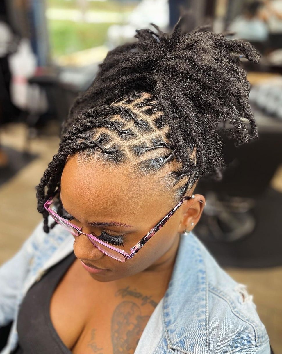Short Locs High Bun With Undercut Short Locs High Bun With Undercut — Simple Starter Locs