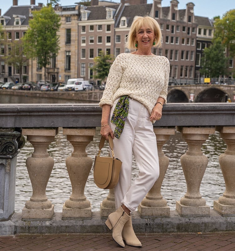 Cream Trousers and Textured Knit Sweater Cream Trousers and Textured Knit Sweater — Simple Style Inspo