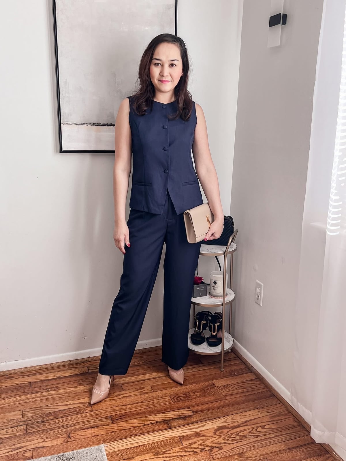 Navy Vest and Trouser Suit Navy Vest and Trouser Suit — Simple Style Inspo