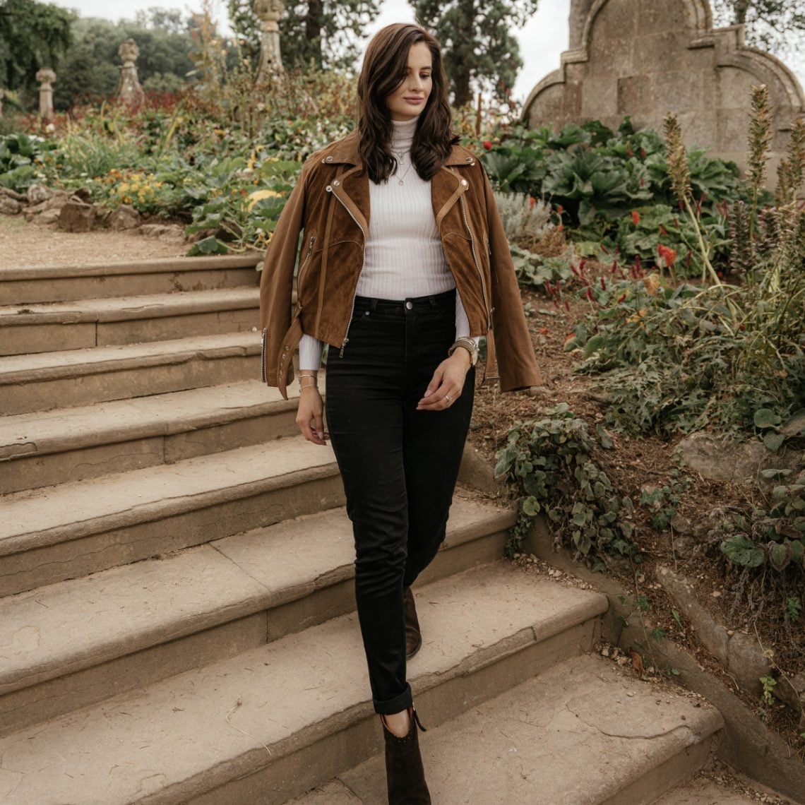 Suede Moto Jacket With Skinny Jeans — Simple Weekend Outfits