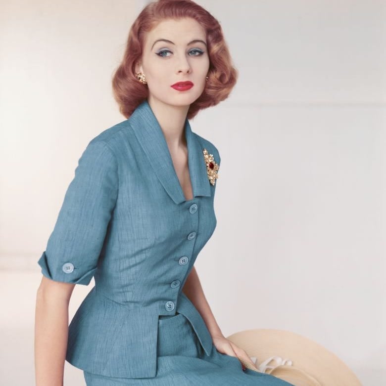 A Blue Linen Blend Suit Offers Timeless Tailoring — Trendy 50s Style