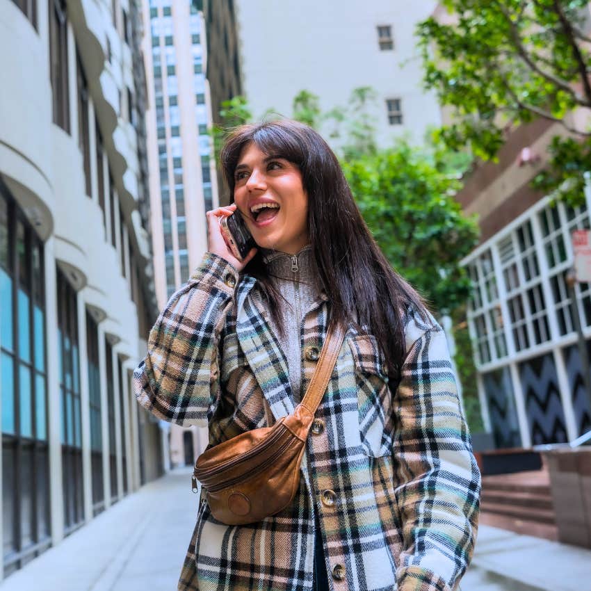 Plaid Shirt Jacket Over a Gray Turtleneck — Trendy 90s Style