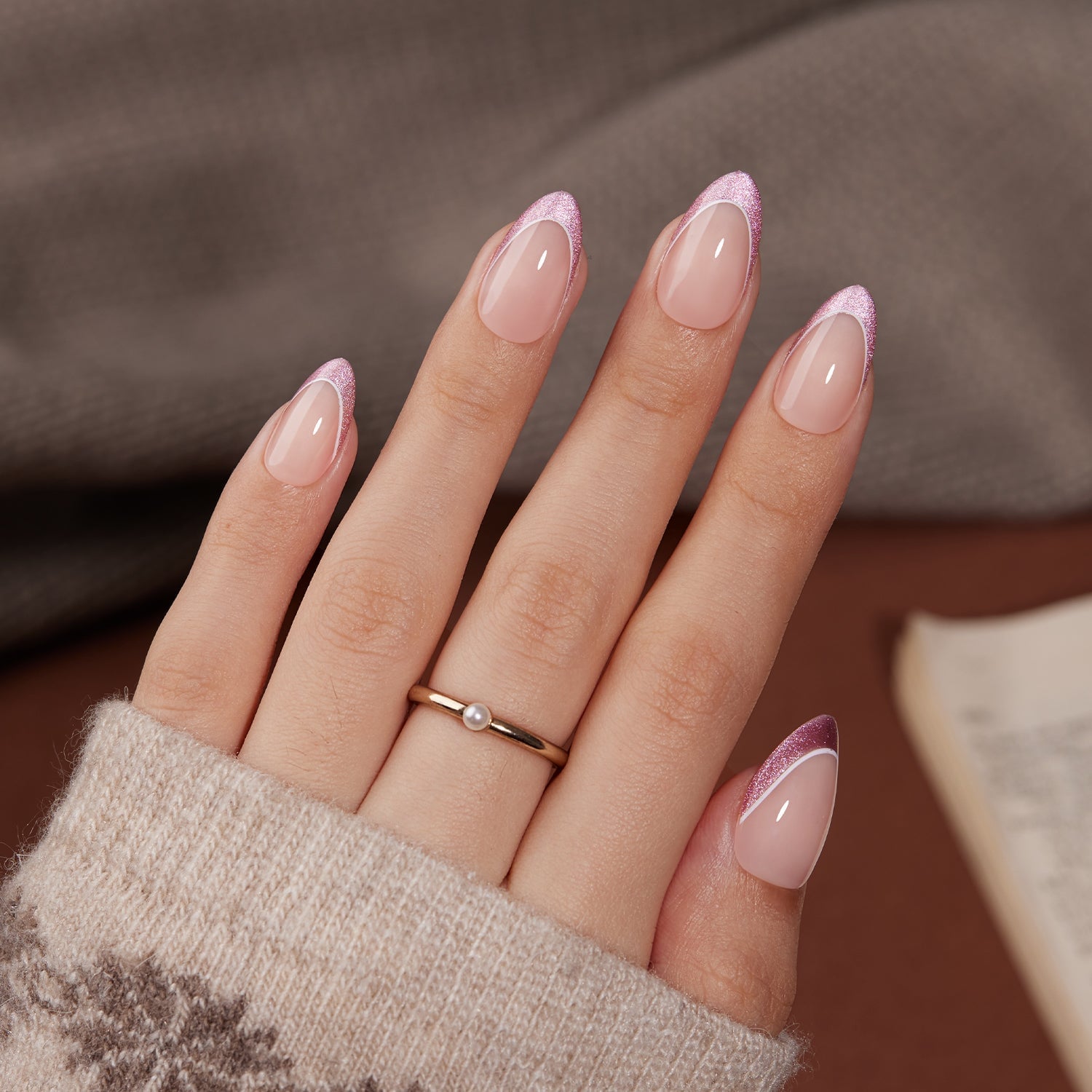 Long Almond Pearlescent White French Long Almond Pearlescent White French — Trendy Almond Nails French