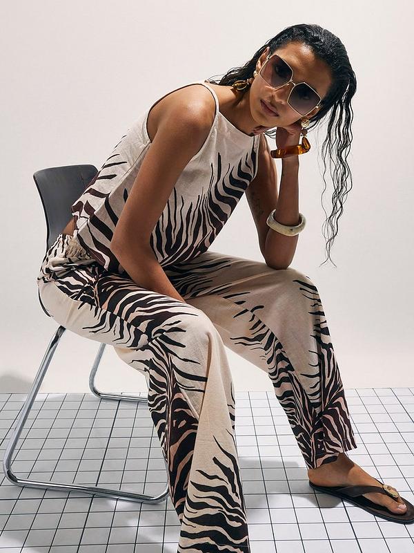 Zebra Print Linen Co-Ord Set Zebra Print Linen Co-Ord Set — Trendy Animal Print Outfits