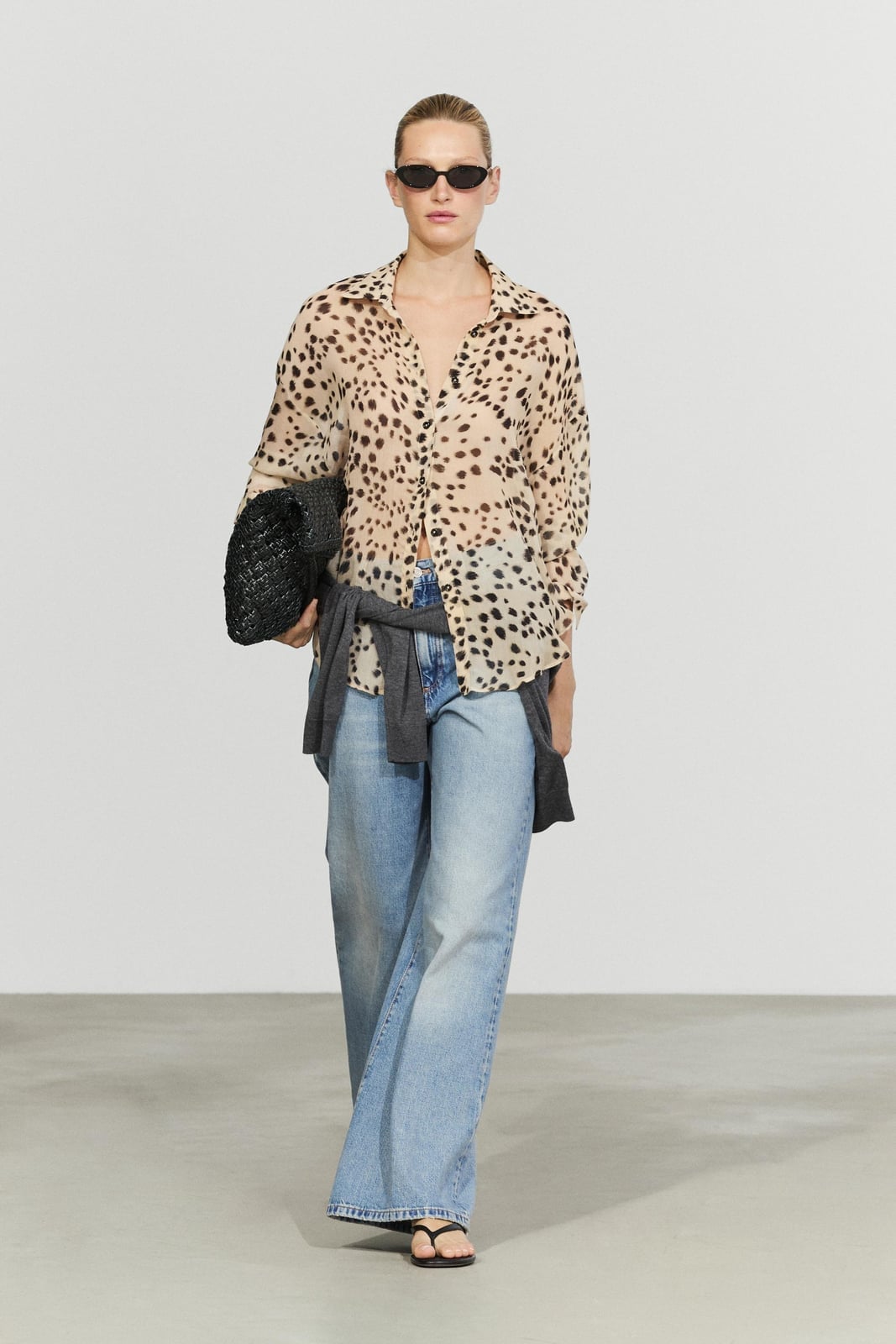 Sheer Abstract Animal Print Shirt with Jeans Sheer Abstract Animal Print Shirt with Jeans — Trendy Animal Print Outfits