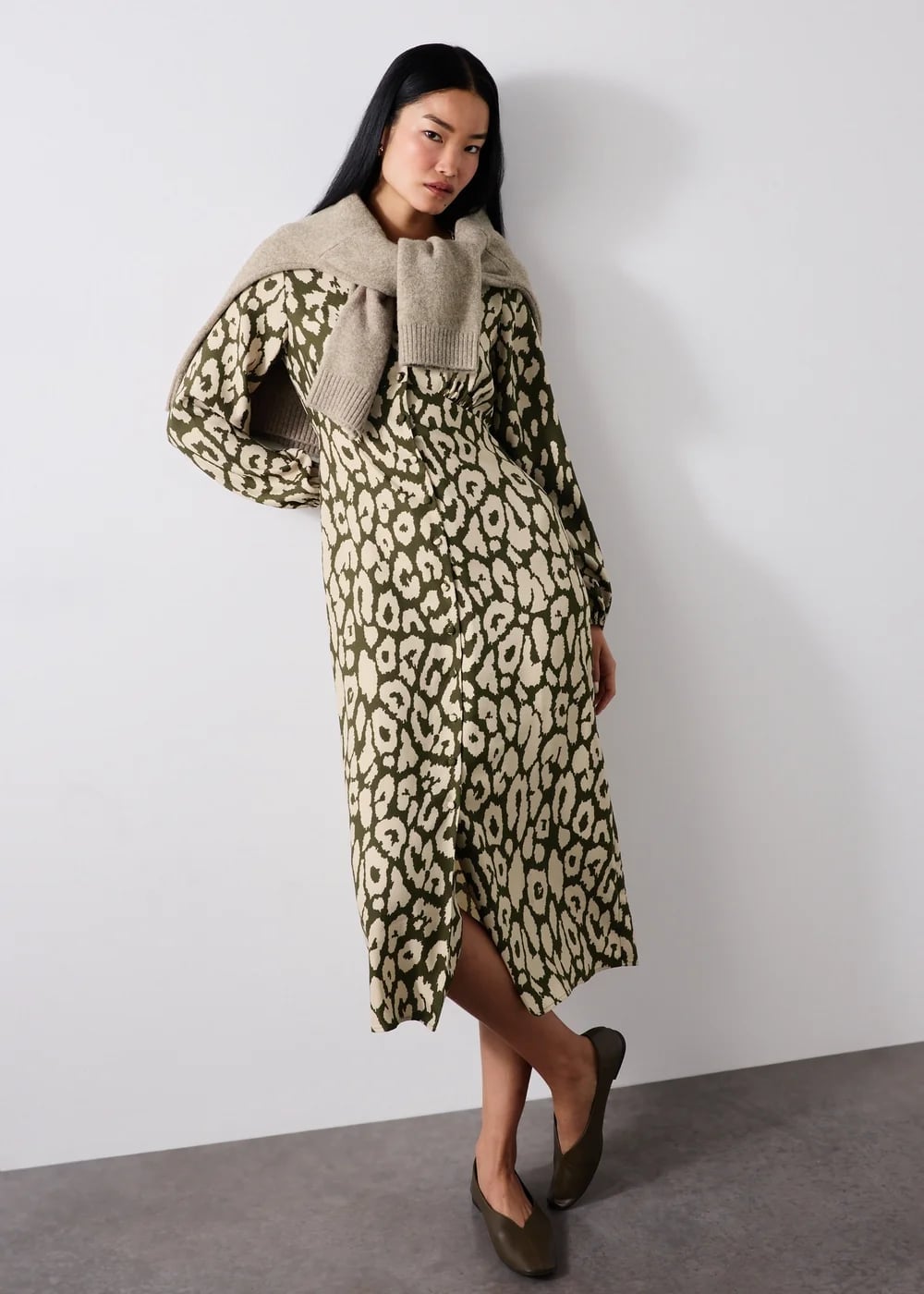 Monochromatic Leopard Print Midi Dress Monochromatic Leopard Print Midi Dress — Trendy Animal Print Outfits