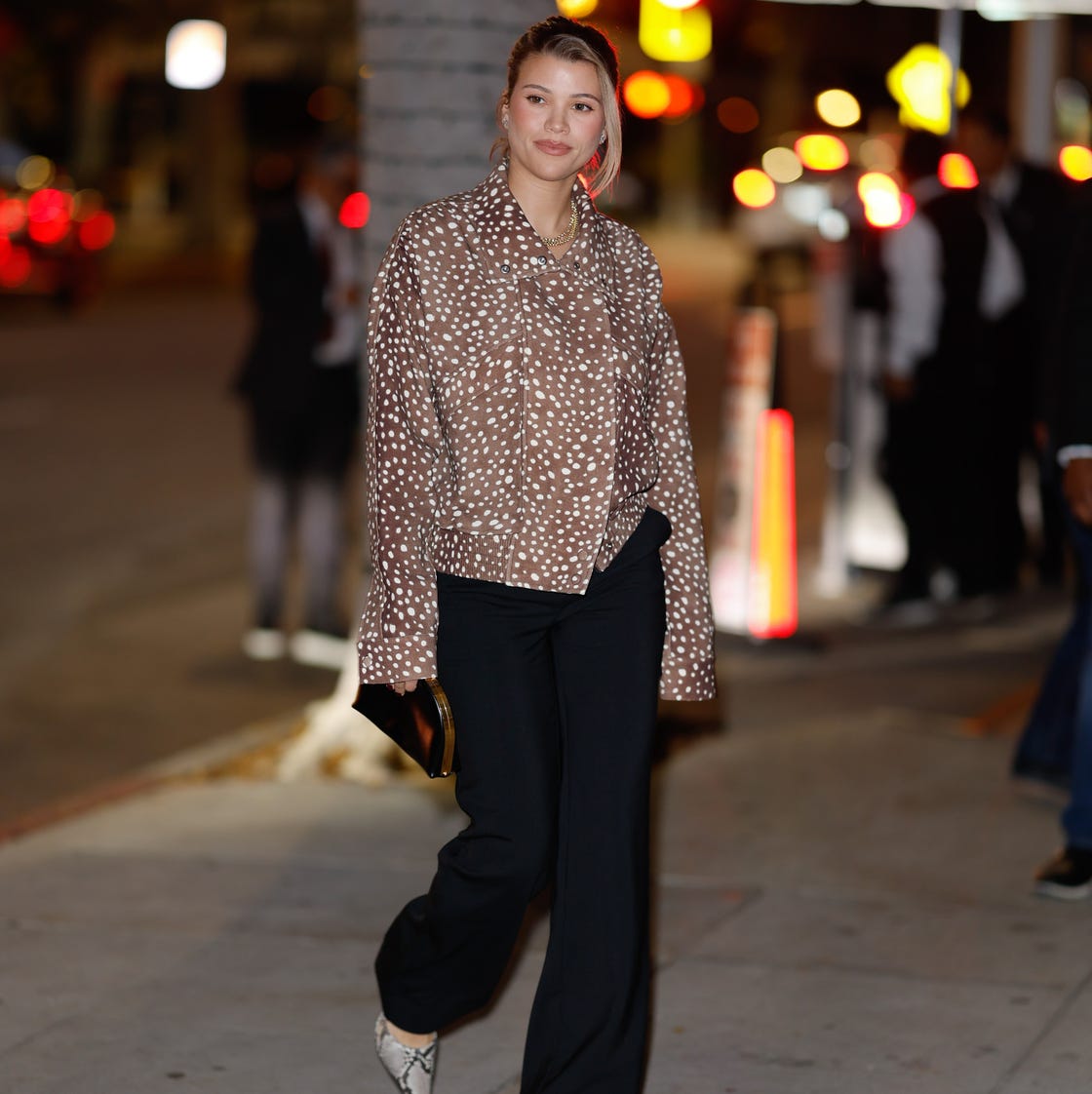 Monochromatic Animal Print Shirt with Black Pants Monochromatic Animal Print Shirt with Black Pants — Trendy Animal Print Outfits