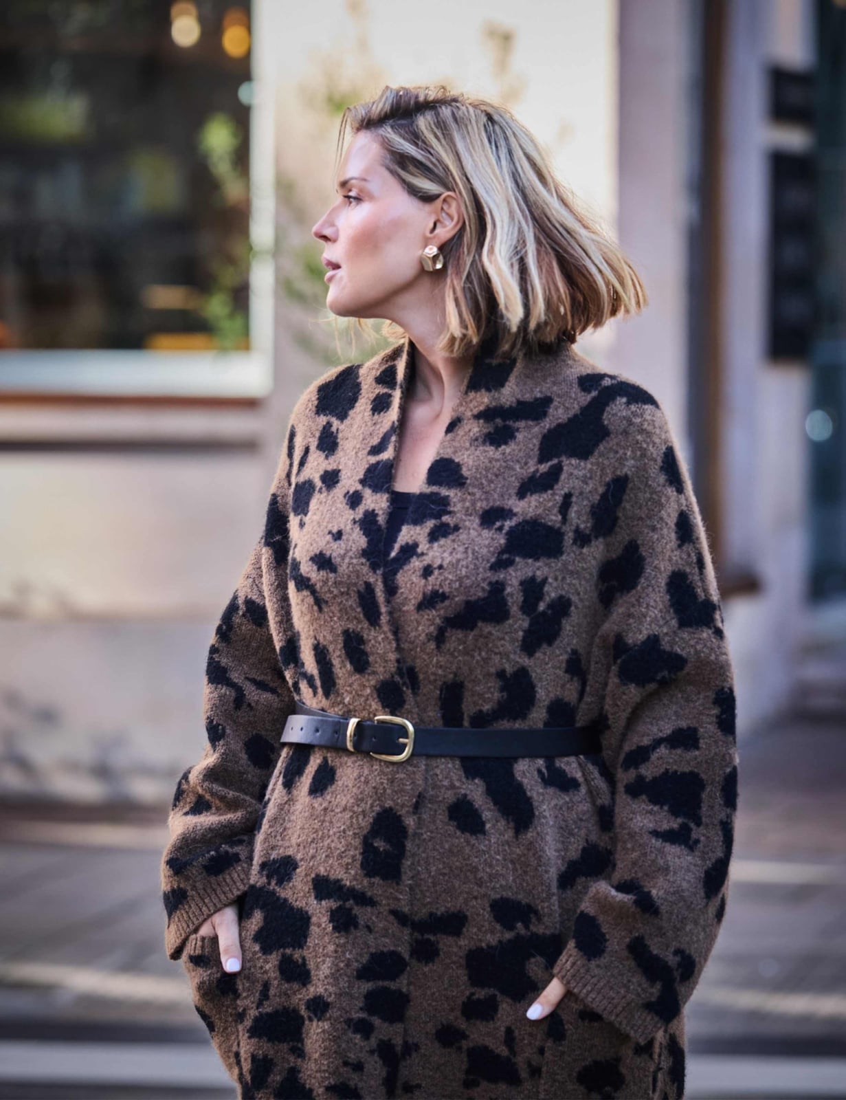 Oversized Leopard Print Knit Cardigan Oversized Leopard Print Knit Cardigan — Trendy Animal Print Outfits