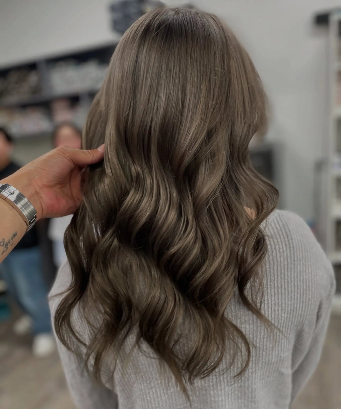 Mid-Back Ash Brown With Subtle Highlights, Wavy — Trendy Ash Brown Hair