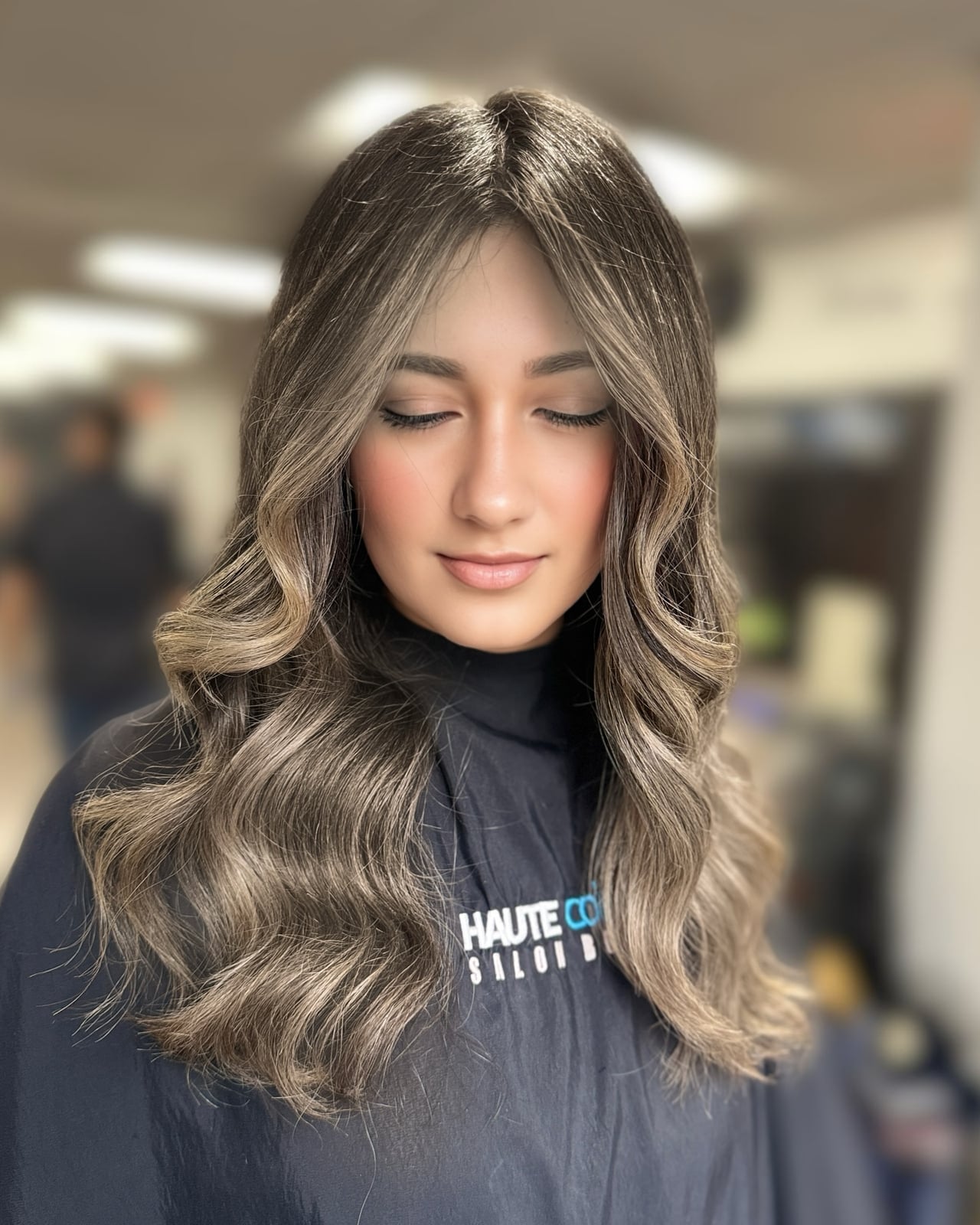 Mid-Back Ash Brown Balayage With Ash Blonde, Wavy — Trendy Ash Brown Hair