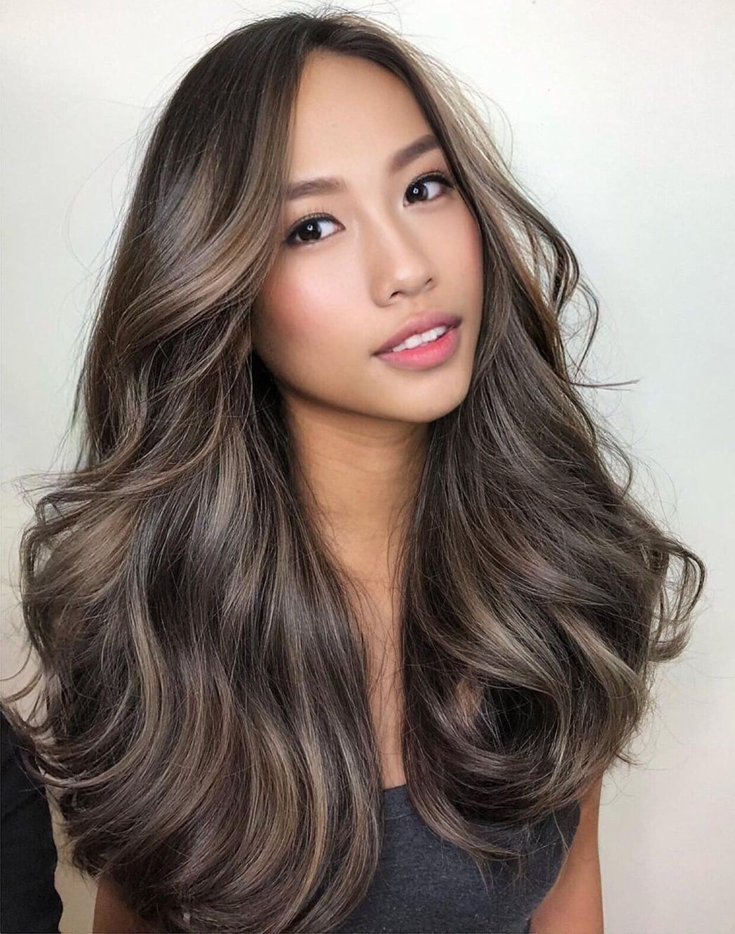 Collarbone Ash Brown With Subtle Highlights — Trendy Ash Brown Hair