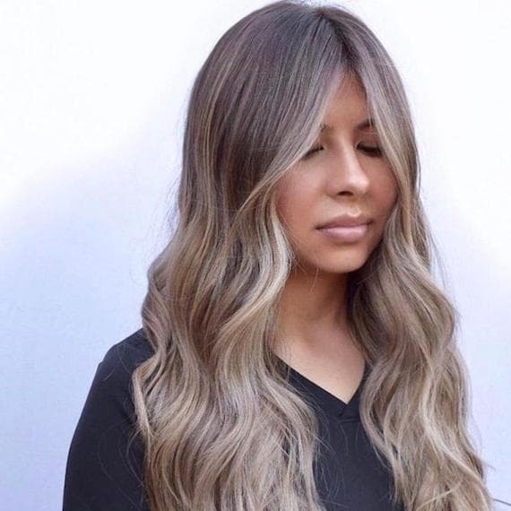 Mid-Back Ash Brown With Subtle Highlights and Loose Waves — Trendy Ash Brown Hair