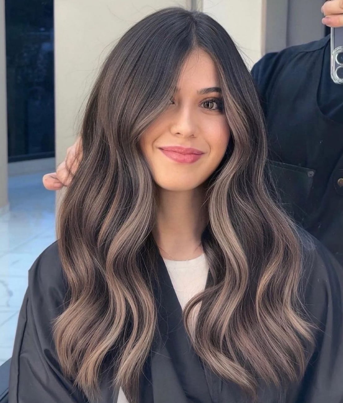Ash Brown With Ash Blonde Highlights Side Part — Trendy Ash Brown Hair